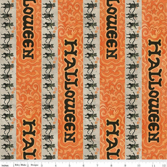 Spooky - Halloween Stripe - Gray - Yardage