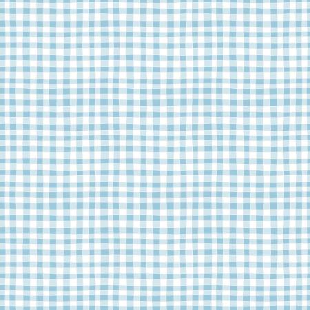 Firework Fields - Gingham - Light Blue - Yardage