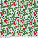 Little Ladybug - Strawberries - Blue - Yardage