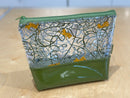Clear Vinyl Bag - Playful Jungle Cats with Olive Green Base