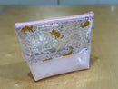 Clear Vinyl Bag - Playful Jungle Cats with Baby Pink Base