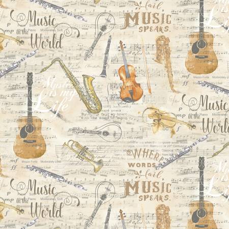 Sonata Antique Instruments Sheet Music Fabric