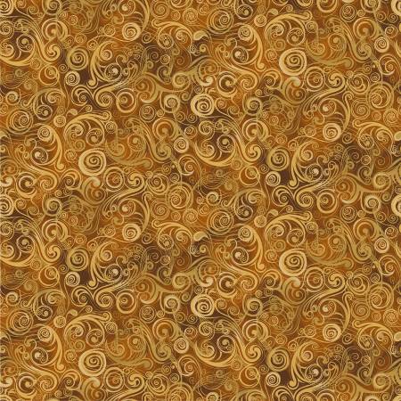 Sonata Brown Swirls On Music Notes Fabric