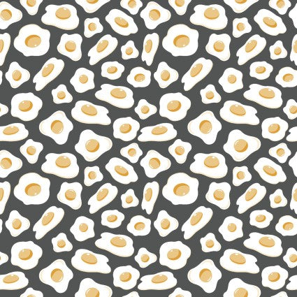 Cluck Cluck Bloom Dark Taupe Eggs Fabric