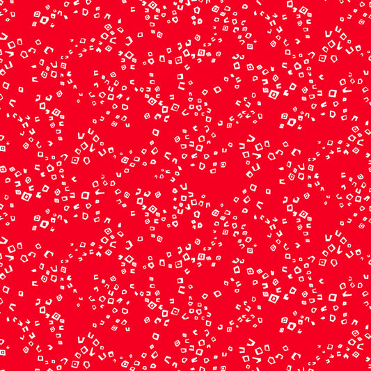 Crimson Royale - Scattered Shapes - Red / White - Yardage