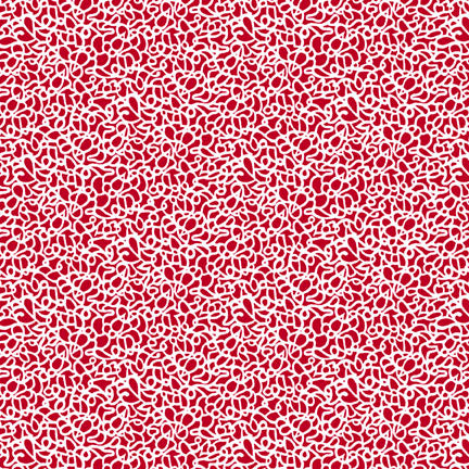 Crimson Royale - Packed Scribbles - Dark Red / White - Yardage