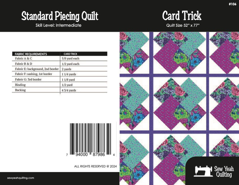 Card Trick Quilt 52" x 77"