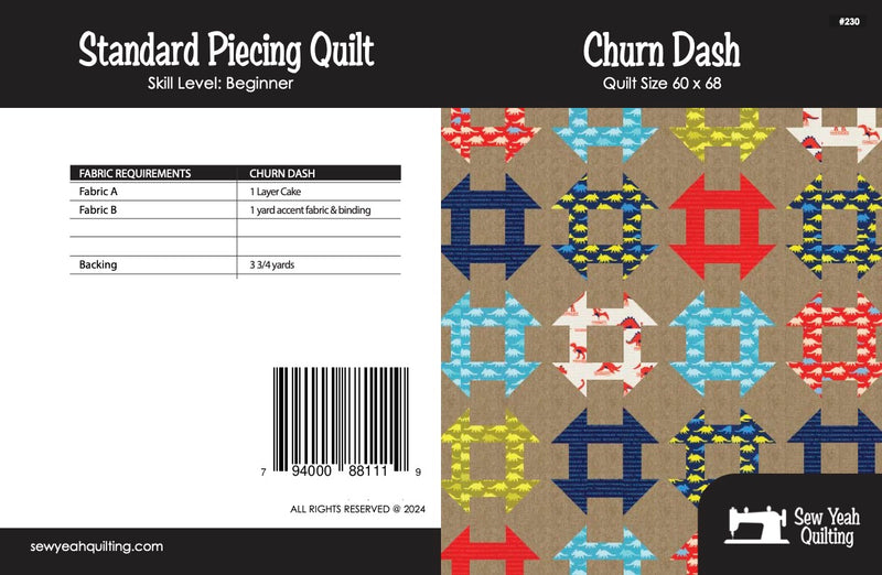 Churn Dash Quilt 60" x 68"