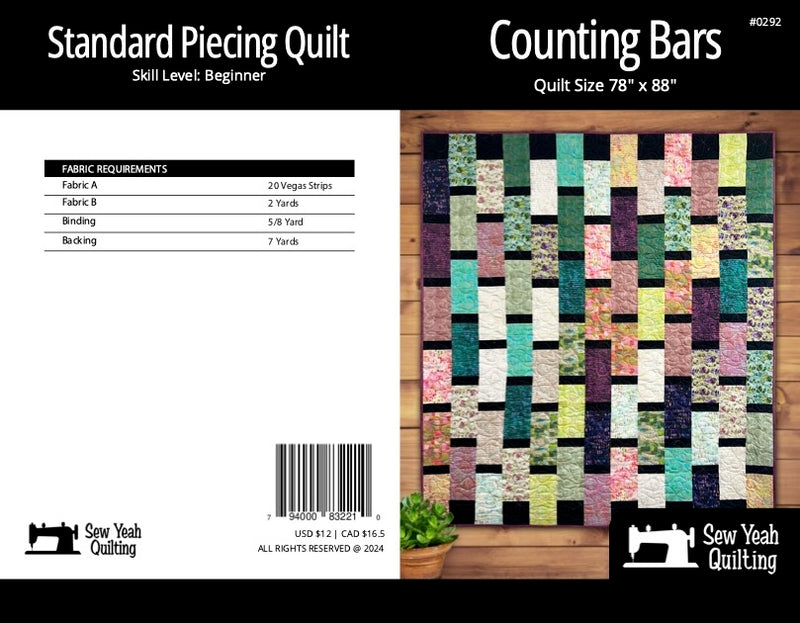 Counting Bars Quilt 78" x 88"