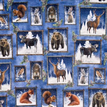 Digital Cuddle Frosty Frames Multi Yardage