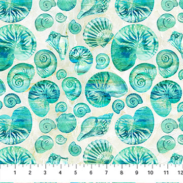 Vitamin Sea Cream Multi Tossed Shells Fabric