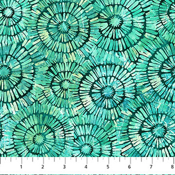 Vitamin Sea Turquoise Multi Swirls Fabric