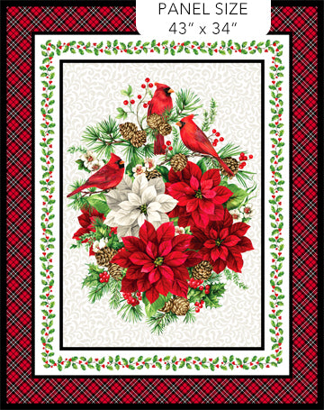 Cardinal Christmas Cardinal Panel 34" x 43"