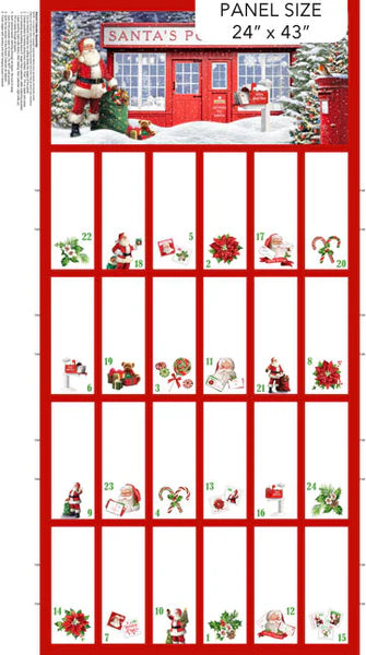 Letters to Santa Advent Calendar Red Panel 24" x 43"