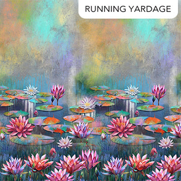 Lotus Ombre Dark Blue Multi Fabric