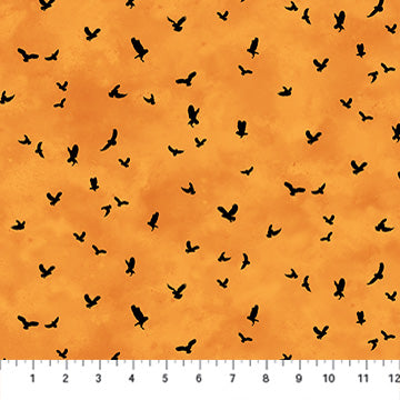 Night Owl - Owl Mini - Orange - Yardage