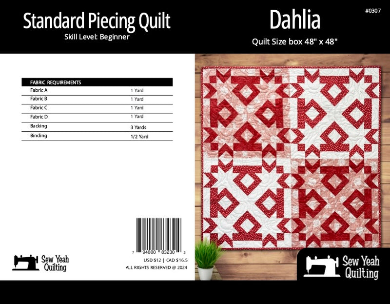 Dahlia Quilt 48" x 48"