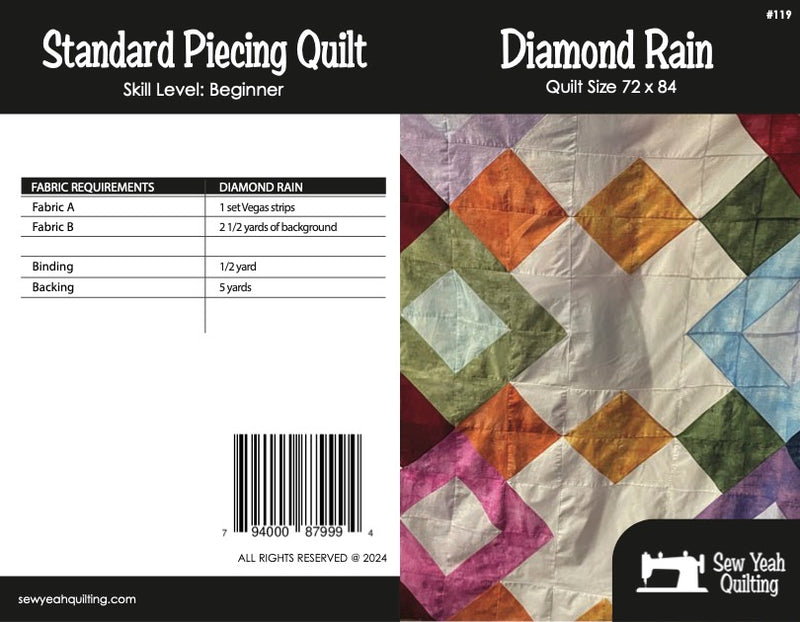 Diamond Rain Quilt 72" x 84"