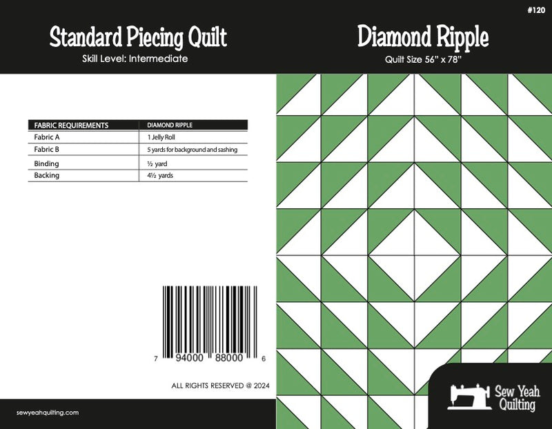 Diamond Ripple Quilt 56" x 78"