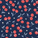 Jubilant - Cherries - Navy - Yardage