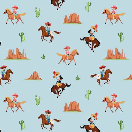 Flannel, Lil Buckaroos, Giddy Up, Aqua  Yardage