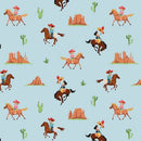 Flannel Lil Buckaroos Giddy Up Aqua Yardage