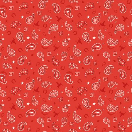 Flannel Lil Buckaroos Paisley Red Yardage