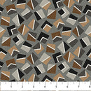 Haberdashery Flannel - Lg Block Toss - Northcott - Gray Multi - Yardage