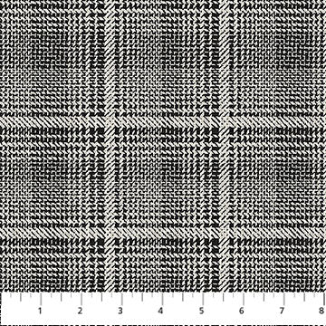 Haberdashery Flannel - Glen Check - Northcott - Black Gray - Yardage