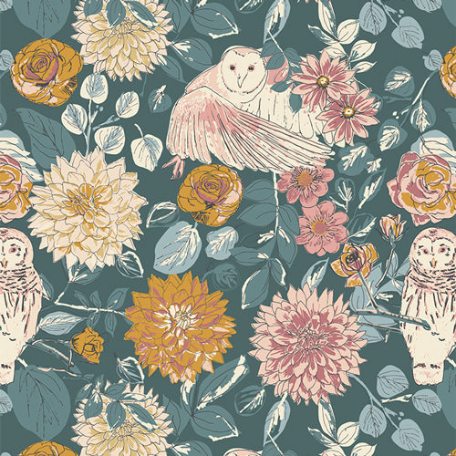 AGF Owl Things Floral Flannel Yardage