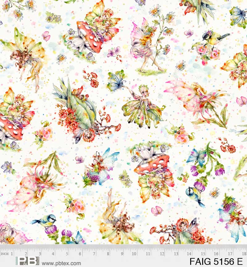 Fairy Garden White Fabric