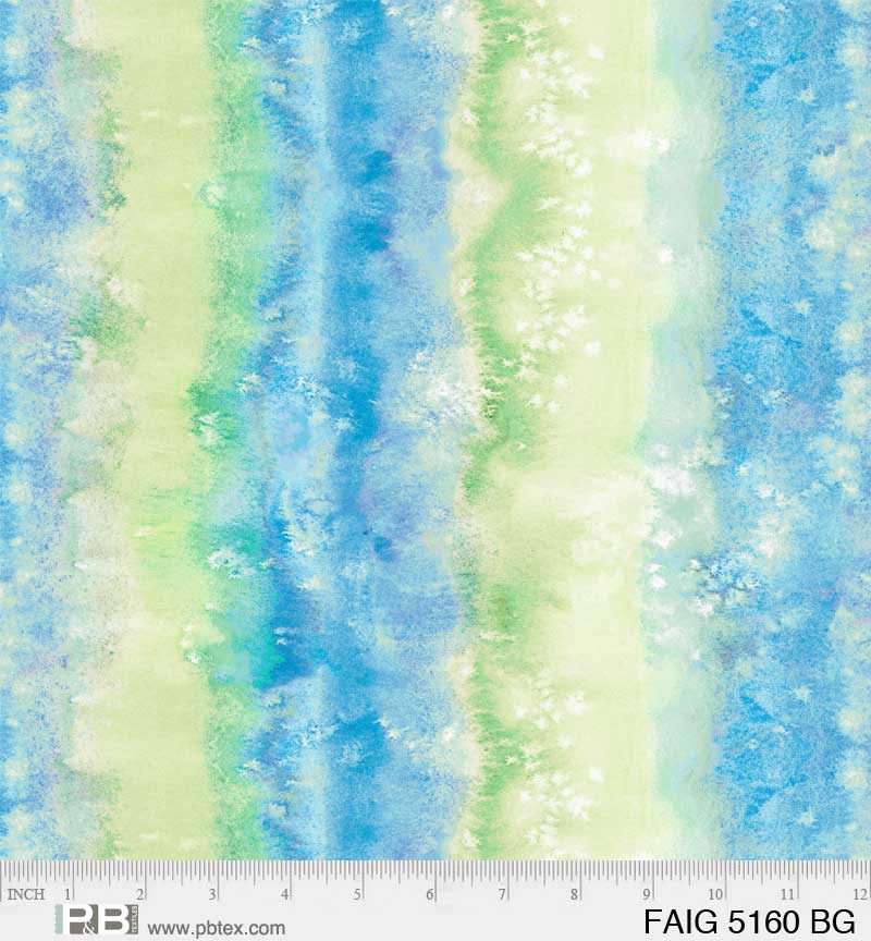 Fairy Garden Blue Green Fabric