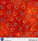 Free Rein - Tossed Horseshoes - Red - Yardage
