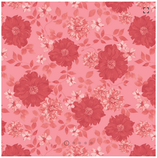 Celeste Collection Camelot - Floral Paradise - Coral - Yardage