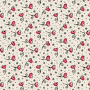 Love, Ink - Heart Posy - Cream - Yardage