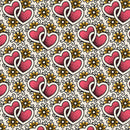 Love, Ink - Joined Hearts - Cream - Yardage