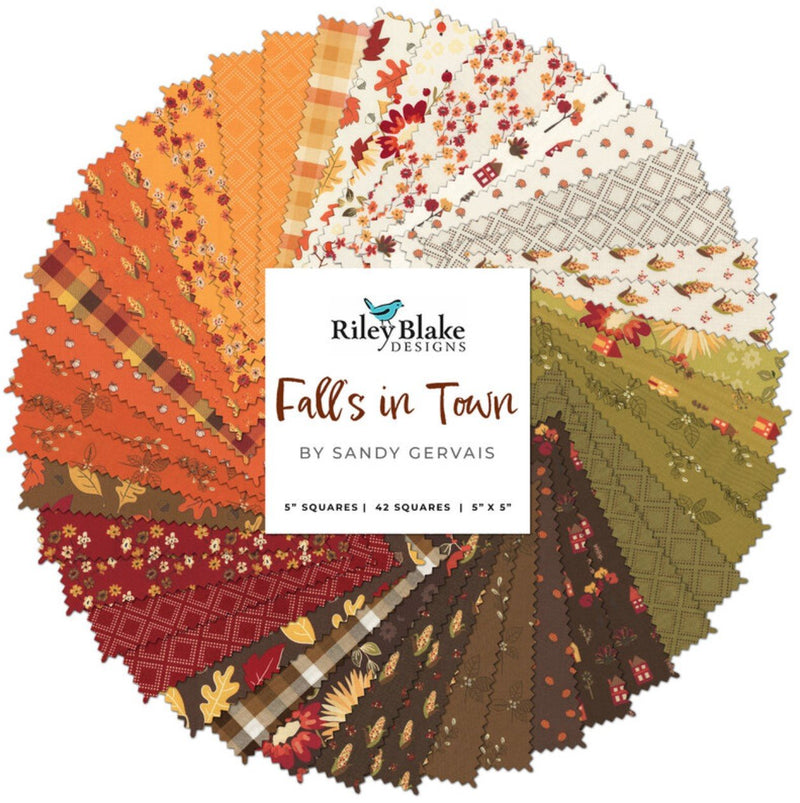Fall's in Town 5" Stacker Precuts   42 - 5" Squares