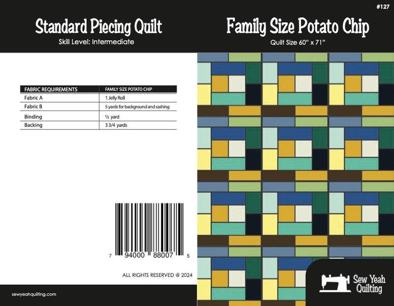 Family Size Potato Chip Quilt 60" x 71"