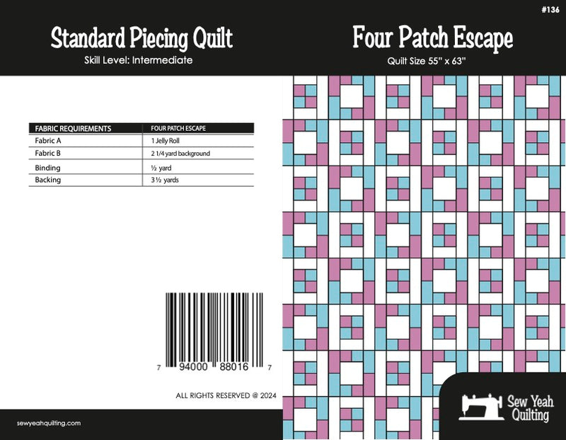 Four Patch Escape Quilt 55" x 63"