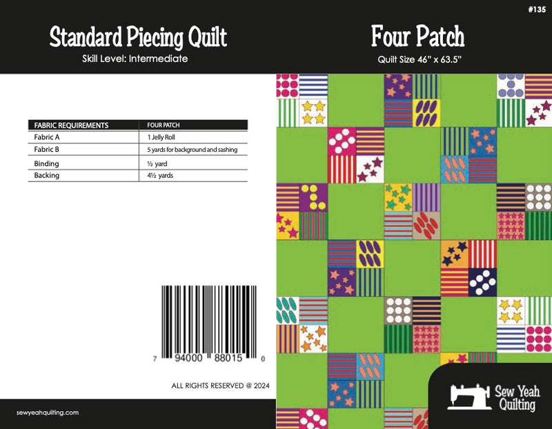 Four Patch Quilt 46" x 63.5"