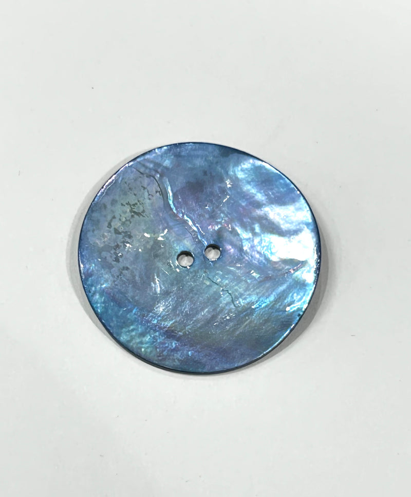 Italian Natural Shell 1.5" Light Blue Button 60L 38MM