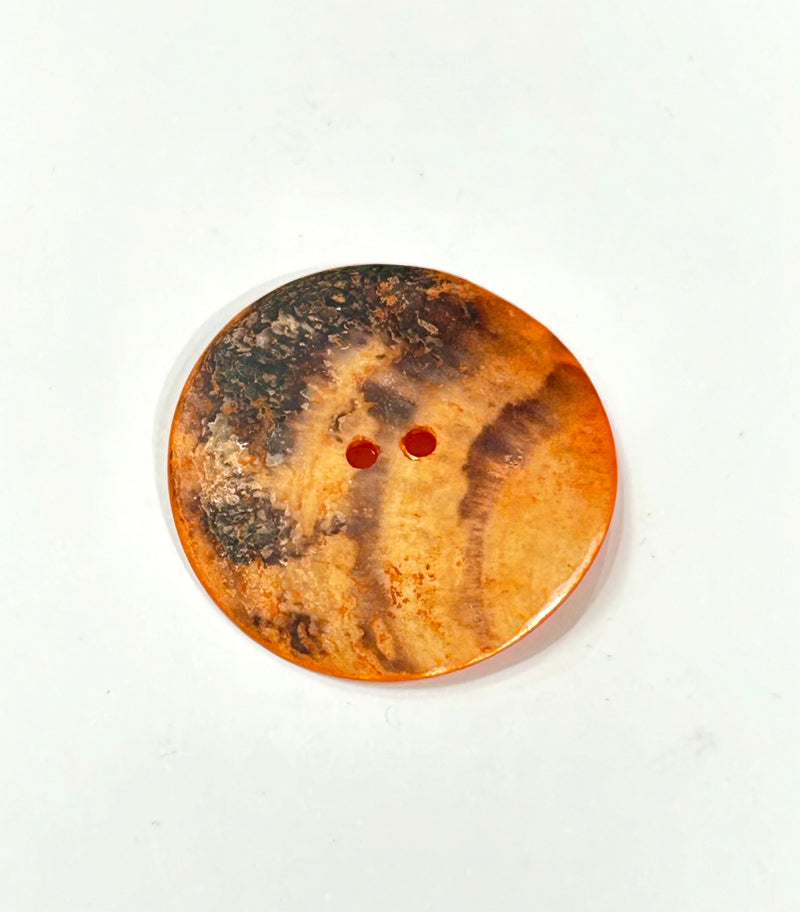 Italian Natural Shell 1.5" Orange Button 60L 38MM