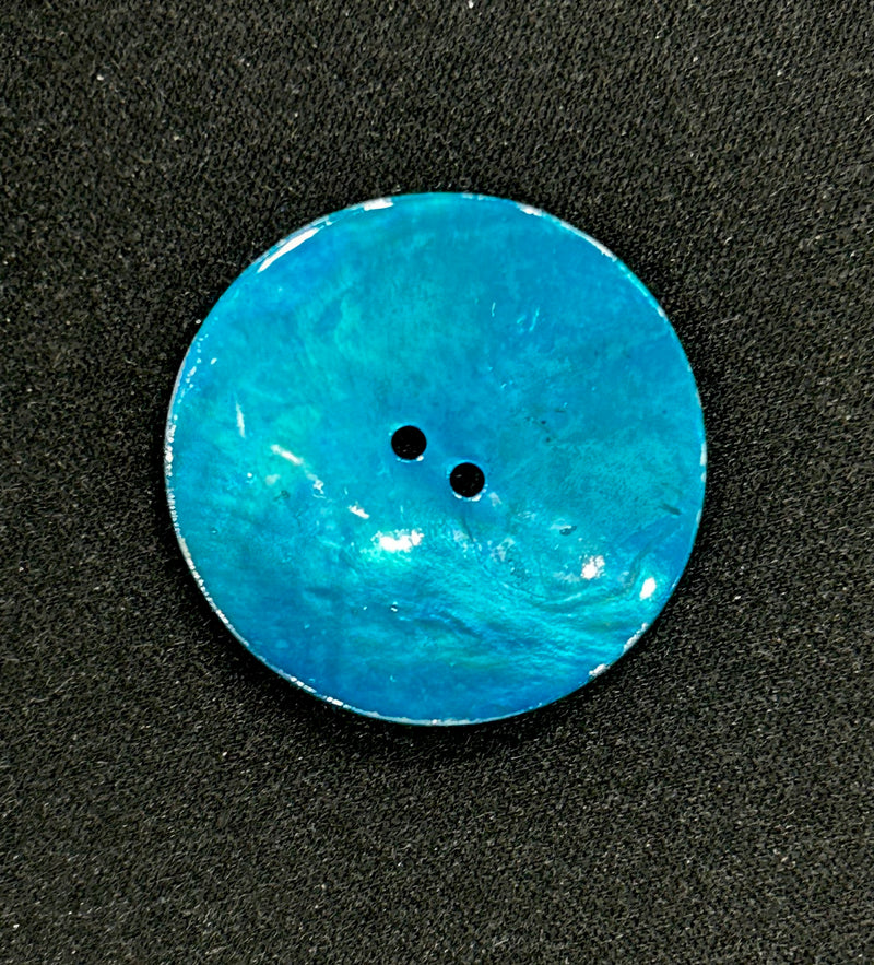 Italian Natural Shell 1.5" Teal Button 60L 38MM