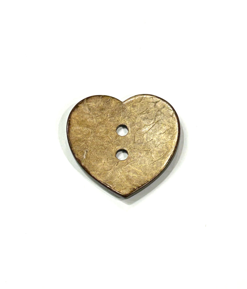 Italian Natural Wood 1.5" Tan Heart Button 60L 38MM