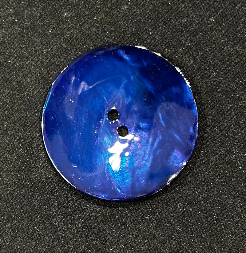 Italian Natural Shell 1.5" Navy Blue Button 60L 38MM