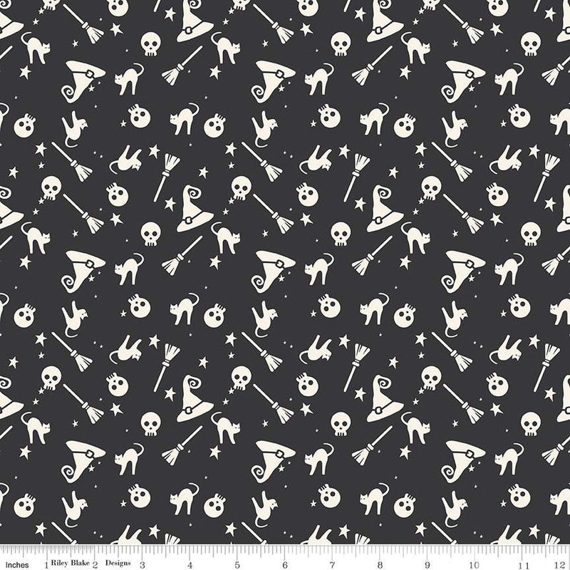 Hey Bootiful Glow in the Dark Witches Fabric