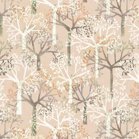 Golden Hour - Allover Trees - Tan - Yardage