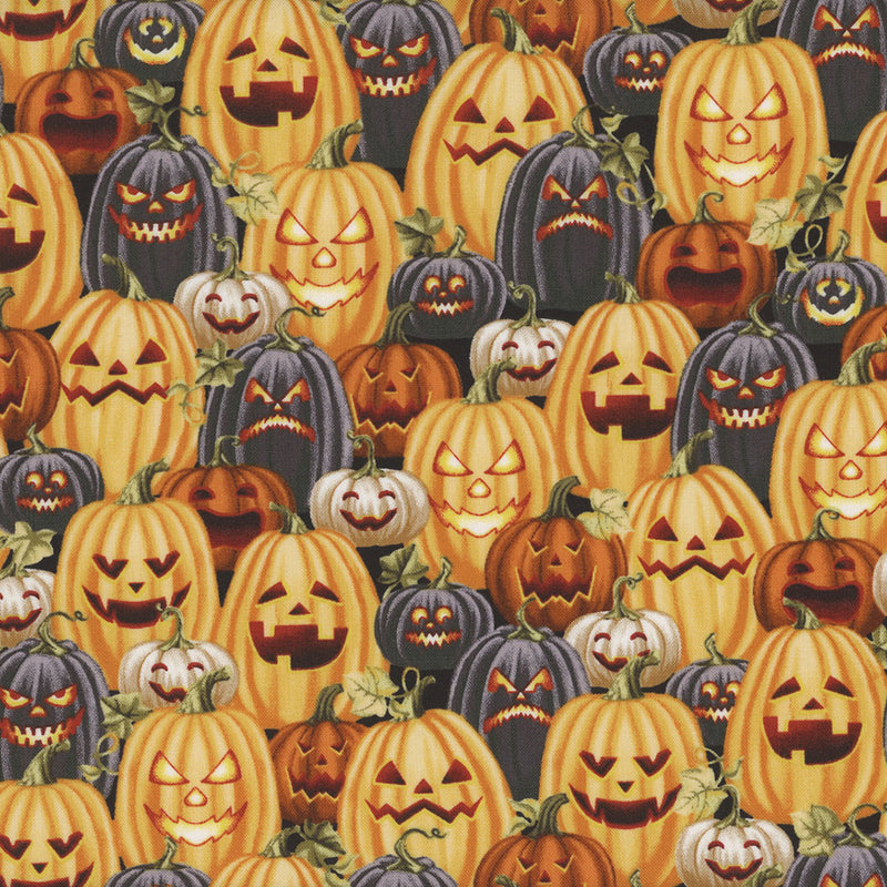 Halloween Ball Jack O Lantern Patch  Fabric