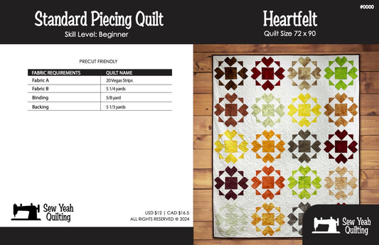 Heartfelt Quilt 72" x 90"