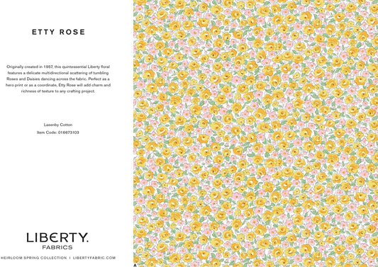 Heirloom Spring Etty Rose White Fabric
